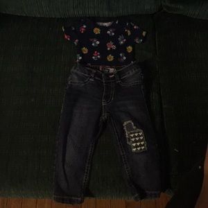 6month old baby onesie and jeans